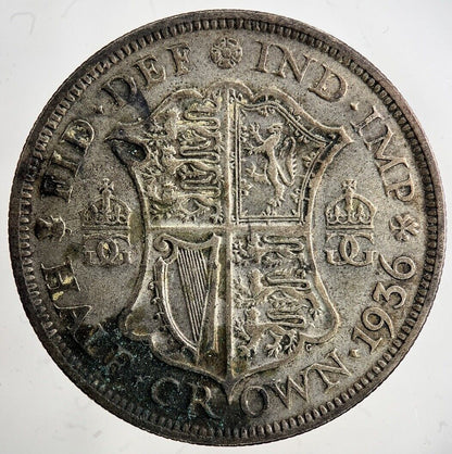 1936 George V Half - Crown Silver Coin | Fine Collectable Grade