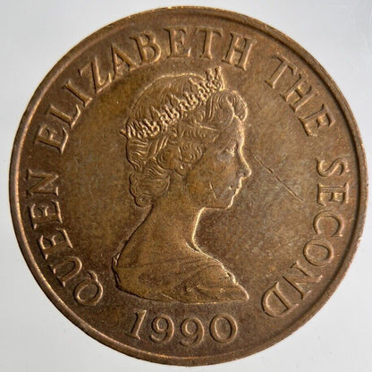 1990 Bailiwick Of Jersey 2p Two 2 Pence Coin | Fine Collectable Grade