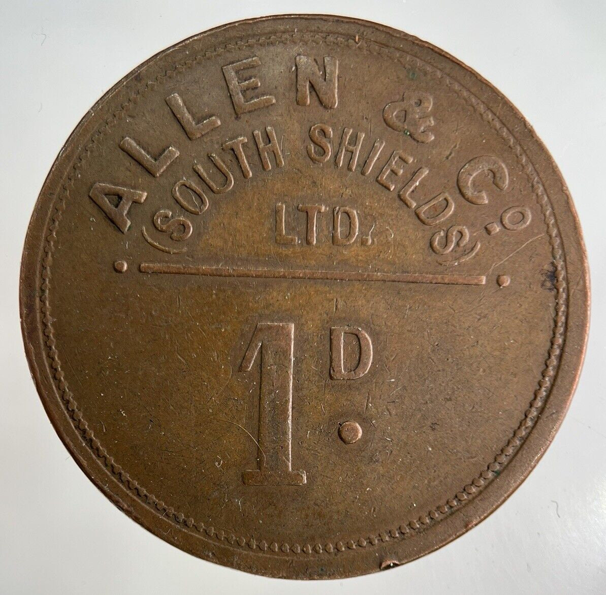 British Allen & Co South Shields Ltd 1D Token Coin | Collectable Grade