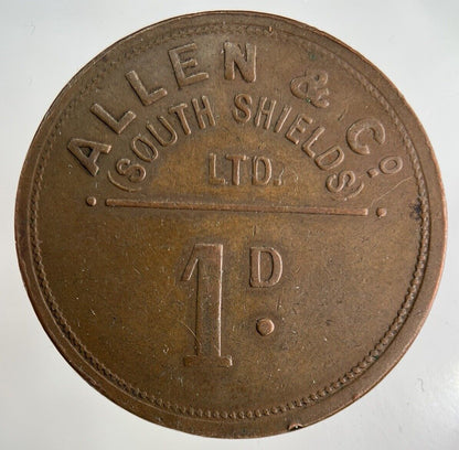 British Allen & Co South Shields Ltd 1D Token Coin | Collectable Grade
