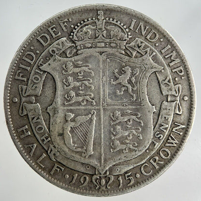 1915 George V Half - Crown Silver Coin | Fine Collectable Grade