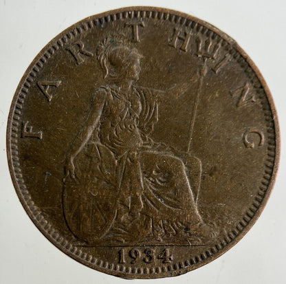1934 George V Farthing Coin | Very High Grade