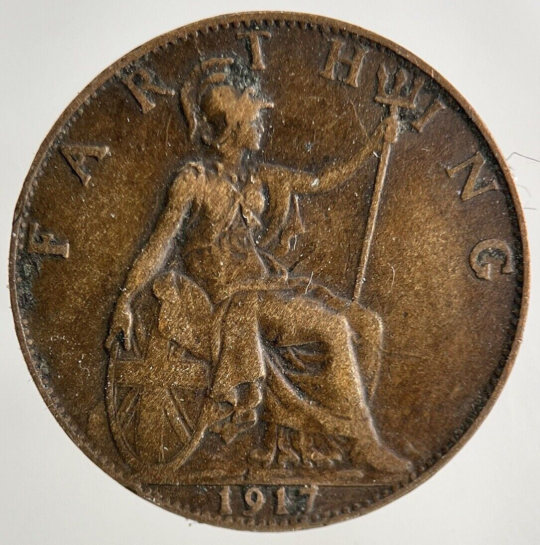 1917 George V Farthing Coin | Fine Collectable Grade