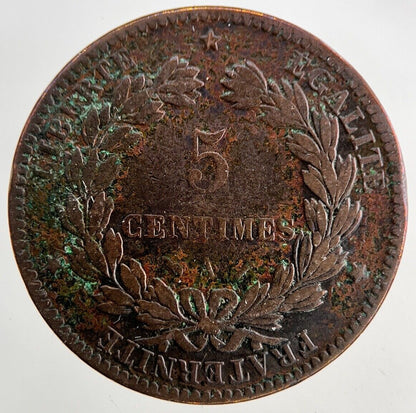 1890 France 5 Centimes Coin | Fine Collectable Grade