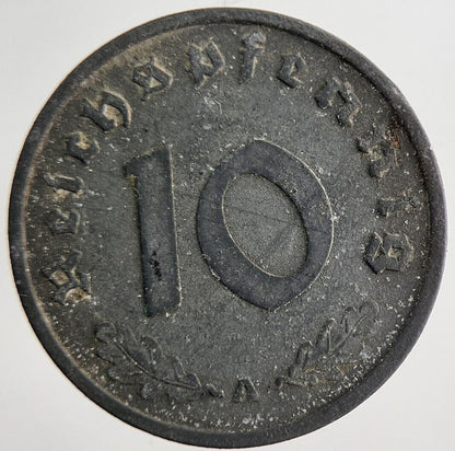 1940 Germany Nazi 10 Pfennig Coin | Fine Collectable Grade