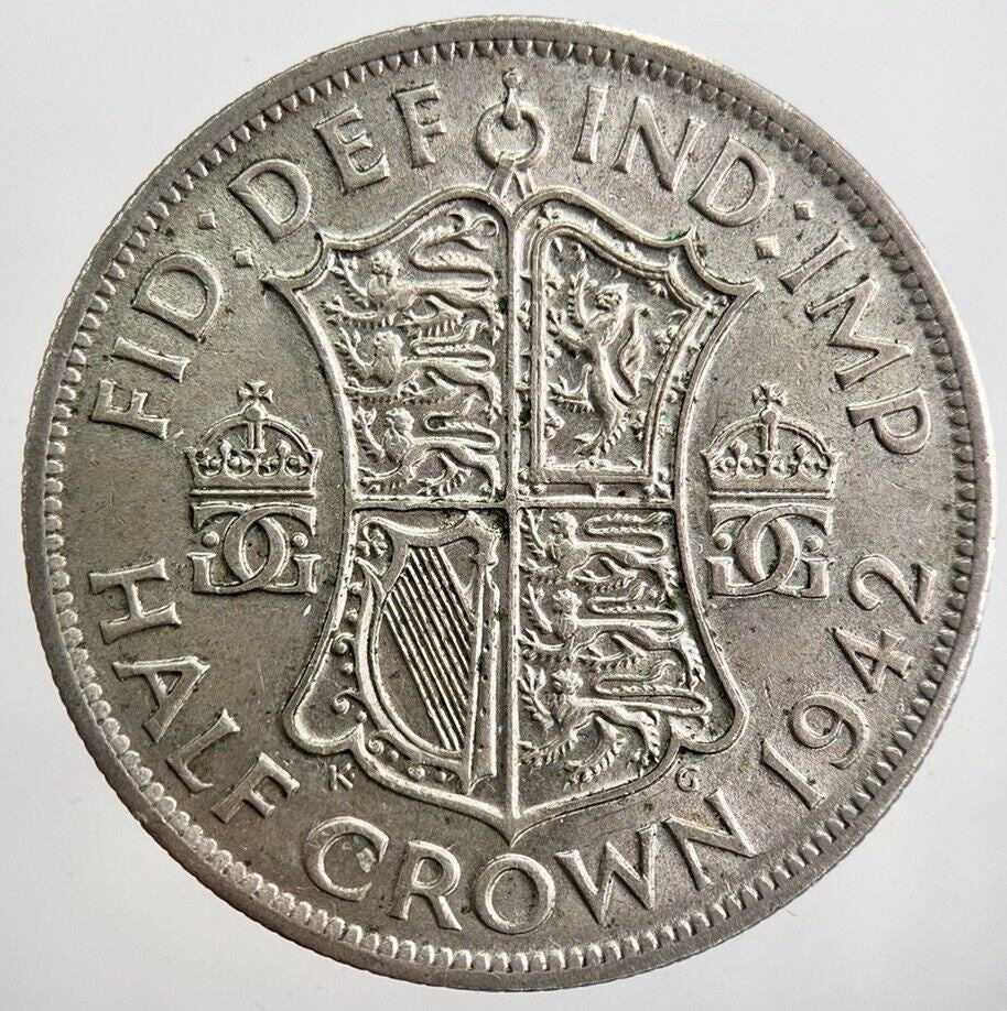1942 George VI Half - Crown Silver Coin | Very High Grade | a3987