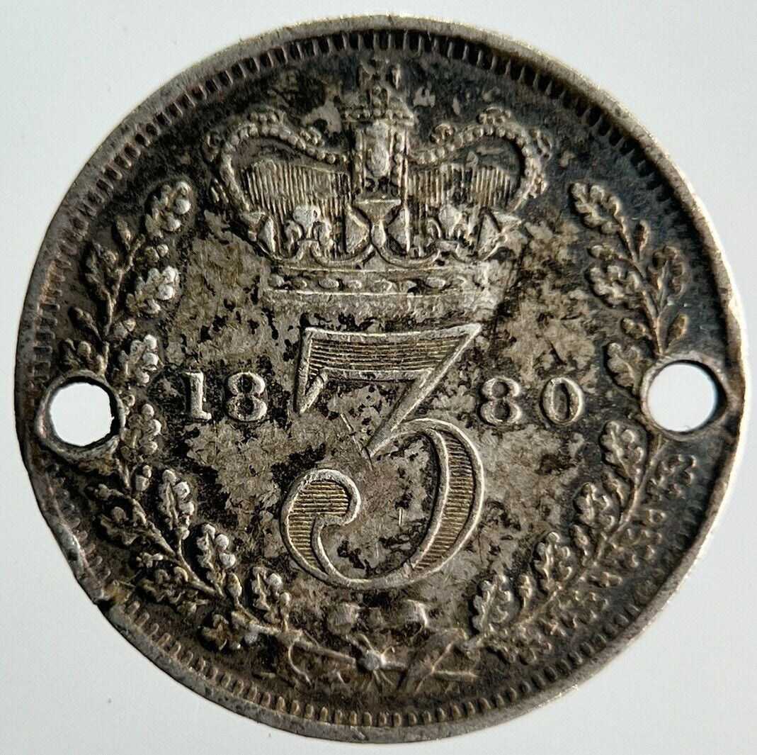 1880 Young Head Victoria Threepence Silver Coin | Very High Grade | a4056