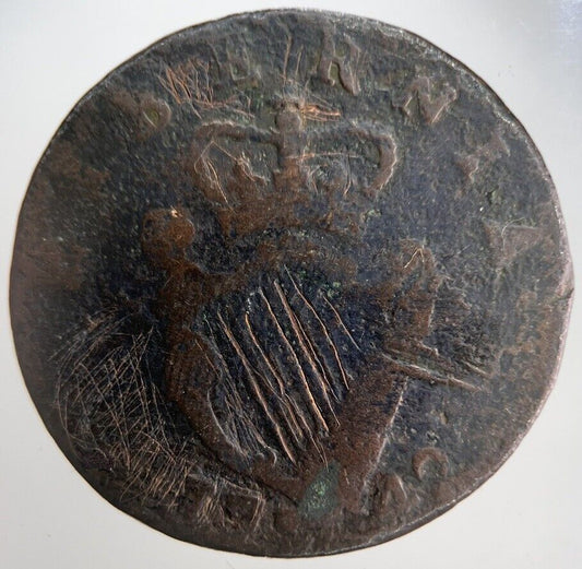 1742 George II Irish Hibernia Half - Penny Coin | Collectable Grade | a4518