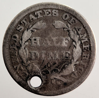 1842 US USA Liberty Seated Half Dime Silver Coin | Collectable Grade | a1276