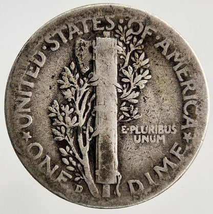 1941 - D US USA Mercury One Dime Silver Coin | Collectable Grade