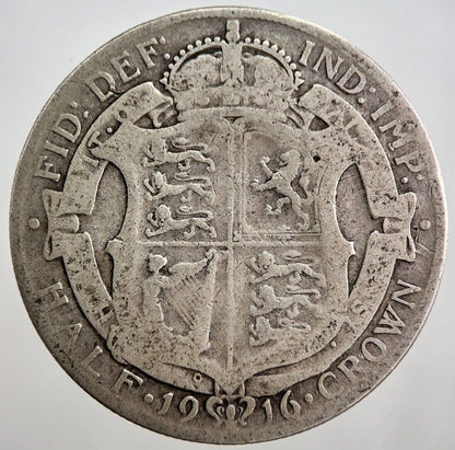 1916 George V Half - Crown Silver Coin | Collectable Grade | a8065