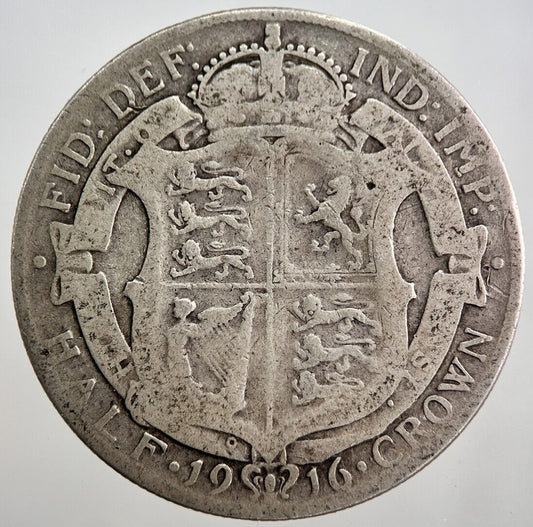 1916 George V Half - Crown Silver Coin | Collectable Grade | a8065