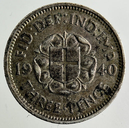 1940 George VI Threepence Silver Coin | Fine Collectable Grade