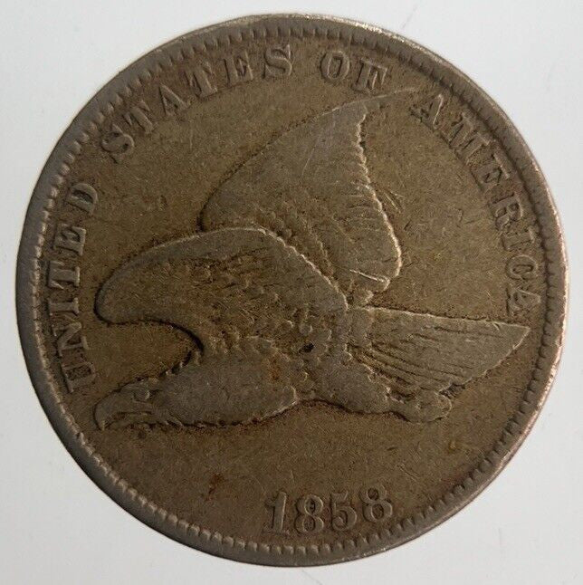 1858 US USA Eagle One 1 Cent American Coin | Collectable Grade | a4537