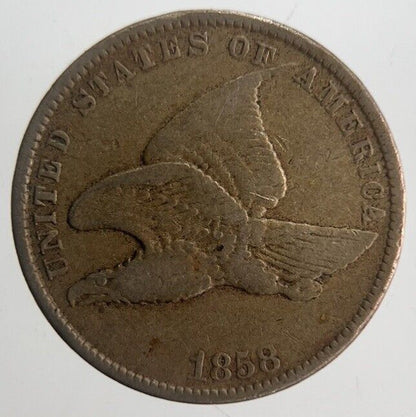 1858 US USA Eagle One 1 Cent American Coin | Collectable Grade | a4537