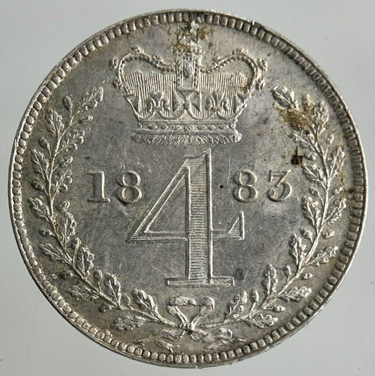 1883 Victoria Maundy Four - Pence Silver Coin | Very Fine Grade