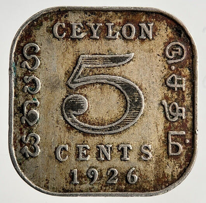 1926 Ceylon 5 Cents Coin | Fine Collectable Grade