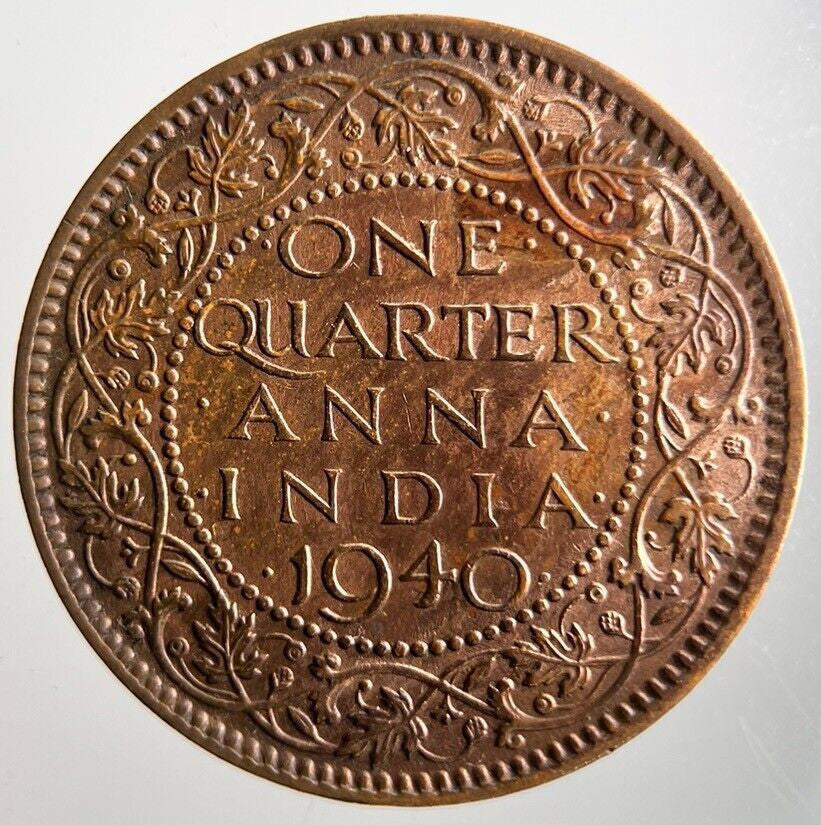 1940 India Quarter 1/4 Anna Coin | Very High Grade | a4130