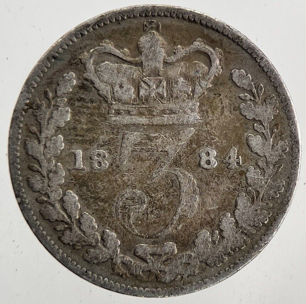 1884 Victoria Threepence Silver Coin | Collectable Grade