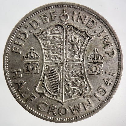 1941 George VI Silver Half - Crown Coin | Fine Collectable Grade