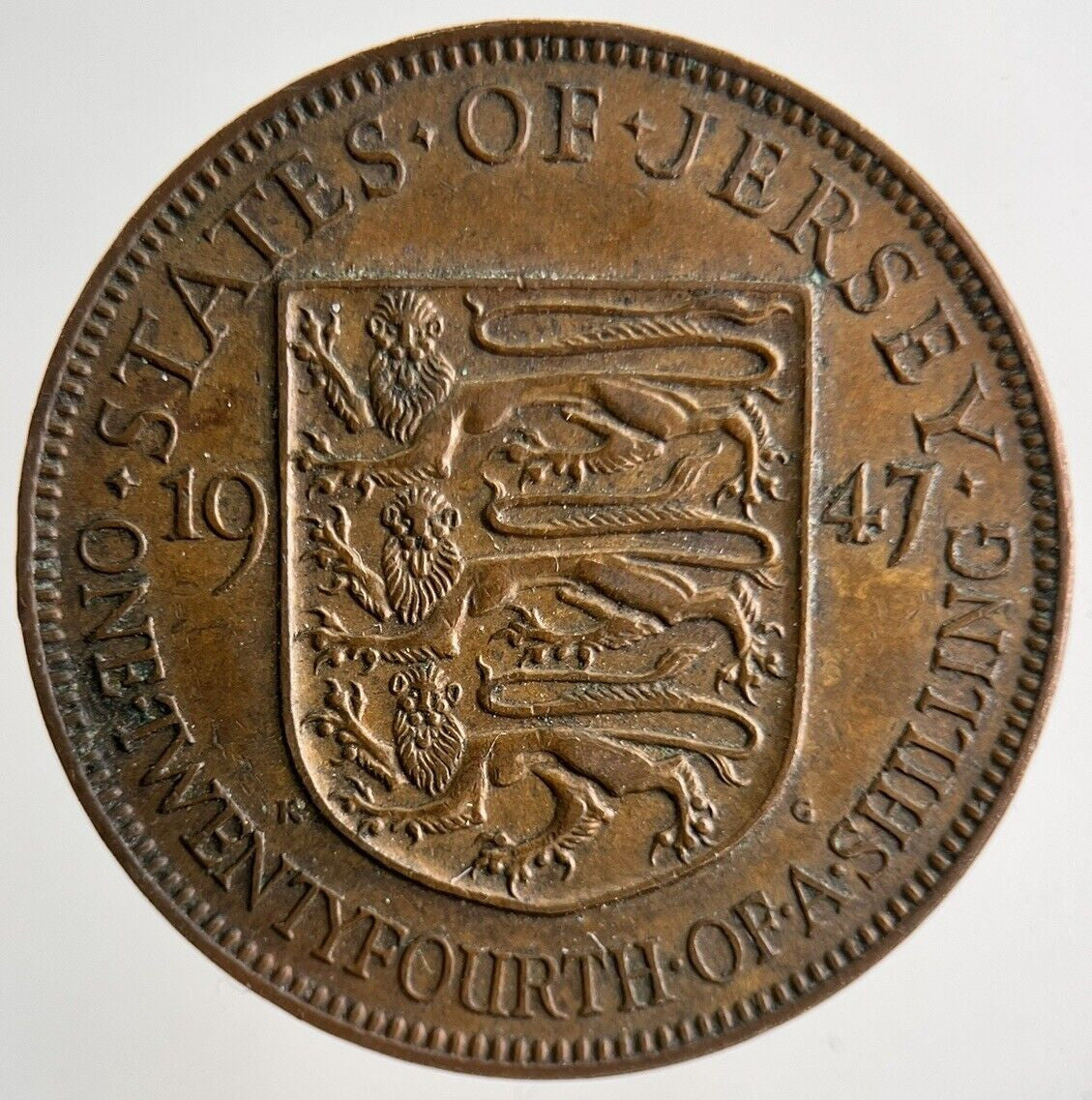 1947 Jersey One Twenty - Fourth Of A Shilling 1/24 Coin | Fine Collectable Grade