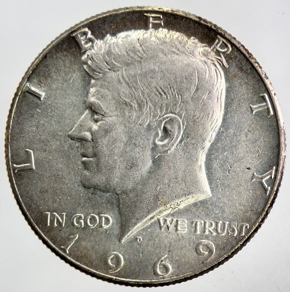 1969 - D US USA Kennedy Half Dollar Silver Coin | Fine Collectable Grade