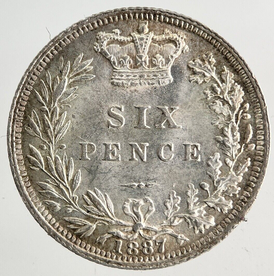 1887 Victoria Sixpence Silver Coin | Very Fine Grade