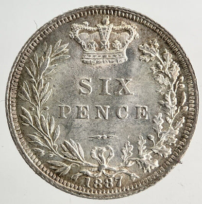 1887 Victoria Sixpence Silver Coin | Very Fine Grade