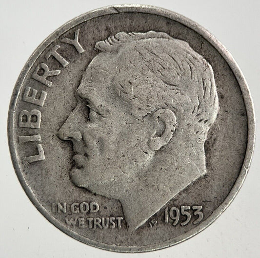 1953 - D US USA Roosevelt Dime Silver Coin | Collectable Grade