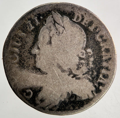 British George II 2nd Roses Silver Sixpence Coin | Collectable Grade