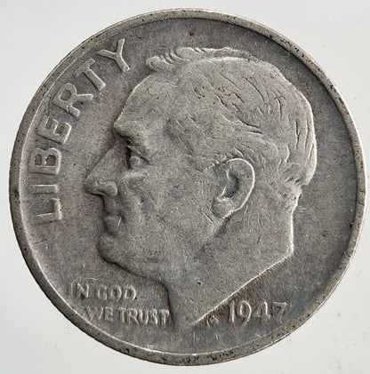 1947 - S US USA Roosevelt Dime Silver Coin | Fine Collectable Grade