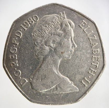 1980 Elizabeth II 2nd 50p Fifty - Pence Coin | Fine Collectable Grade