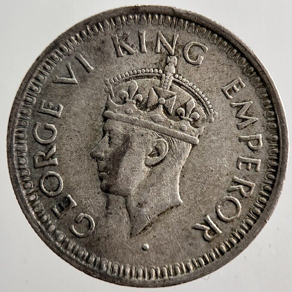 1944 India 1/4 Quarter Rupee Silver Coin | Fine Collectable Grade