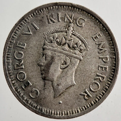 1944 India 1/4 Quarter Rupee Silver Coin | Fine Collectable Grade