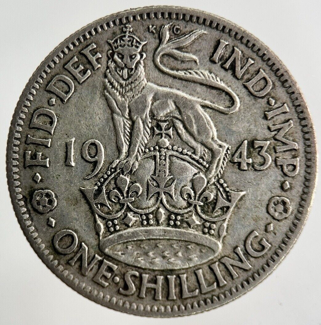1943 George VI Shilling Silver Coin | Fine Collectable Grade