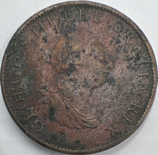 1799 George III Half - Penny | British Copper Coin | Fair Grade | a1438