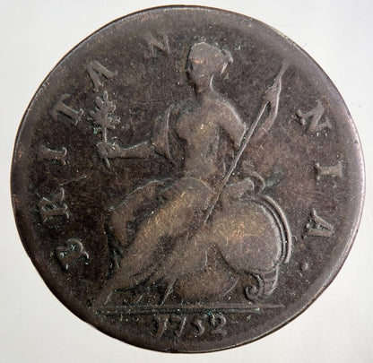 1752 George II 2nd Half - Penny Coin | Fine Collectable Grade