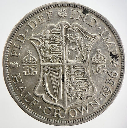 1936 George V Half - Crown Silver Coin | Fine Collectable Grade