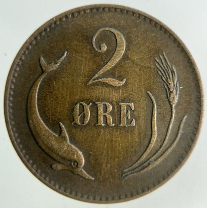 1875 Denmark 2 Ore Coin | Fine Collectable Grade