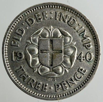 1940 George VI Threepence Silver Coin | Fine Collectable Grade