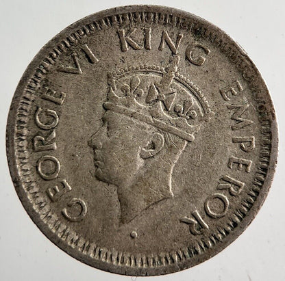 1944 India 1/4 Quarter Rupee Silver Coin | Collectable Grade