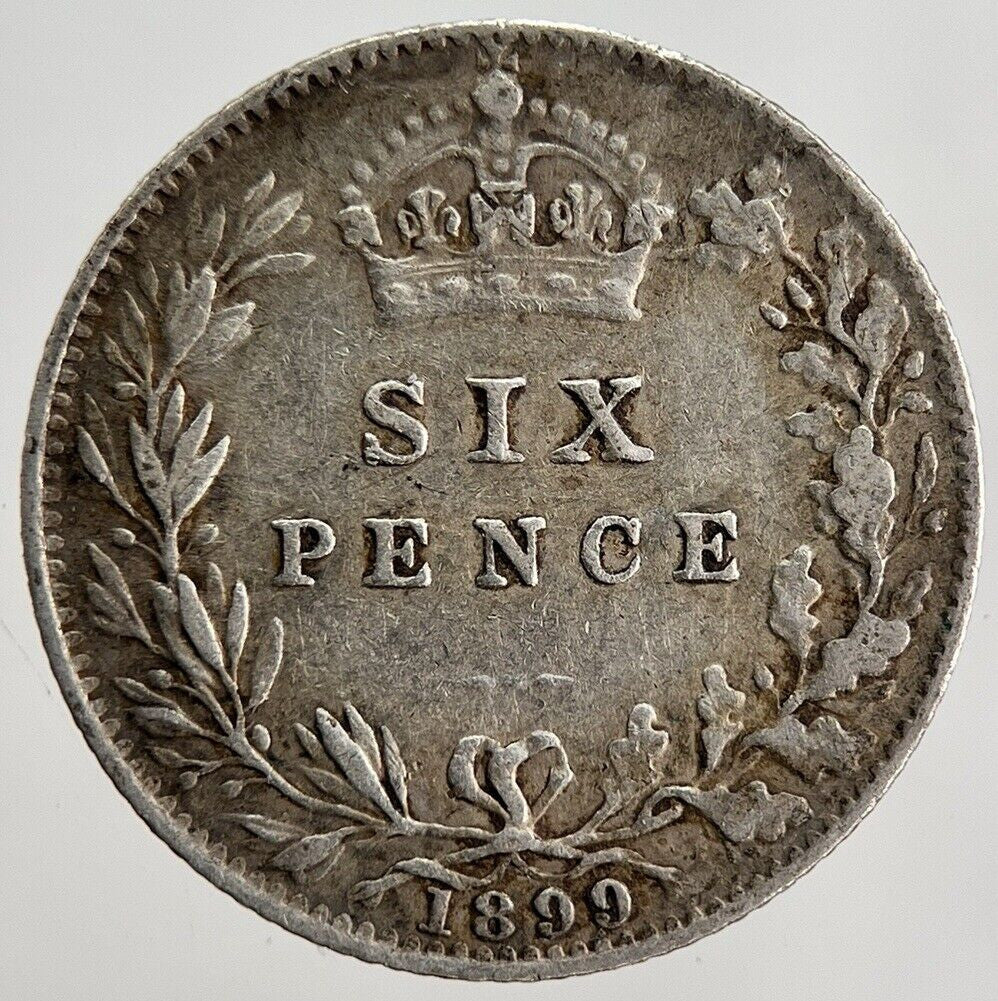 1899 Victoria Sixpence Silver Coin | Fine Collectable Grade | a2454