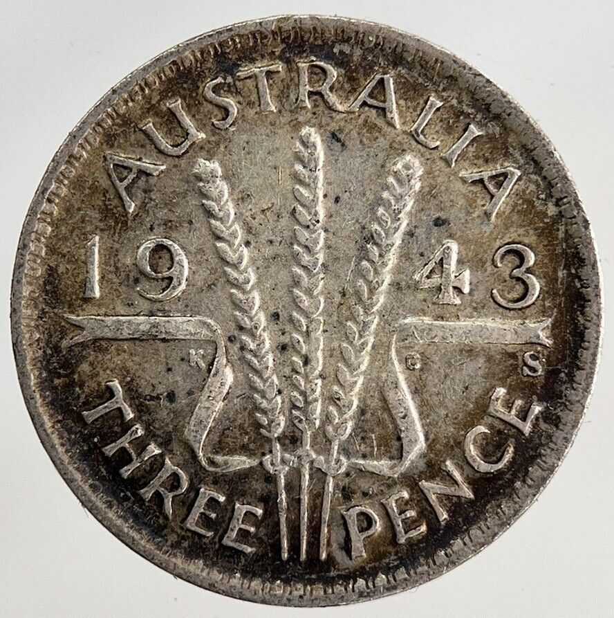 1943 - S Australia Threepence Silver Coin | Fine Collectable Grade