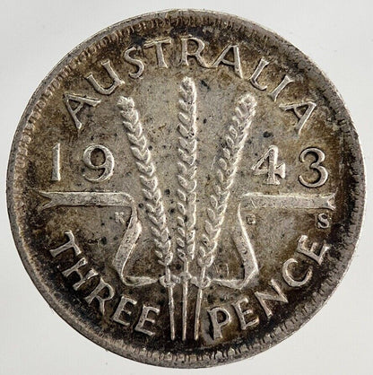1943 - S Australia Threepence Silver Coin | Fine Collectable Grade