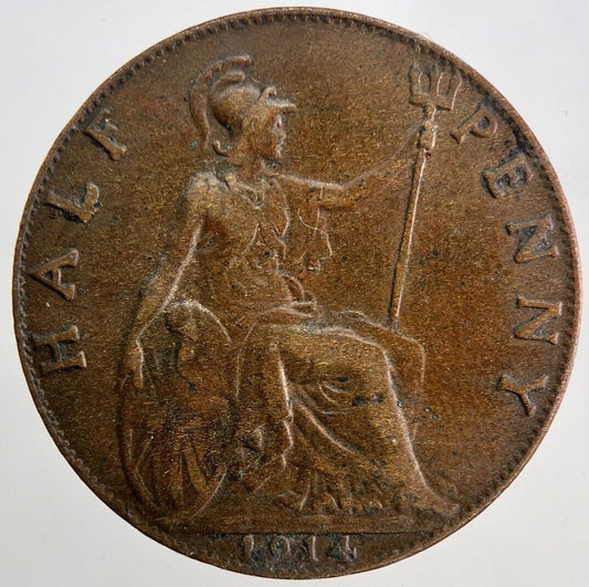 1914 George V Half-Penny Coin | Fine Collectable Grade