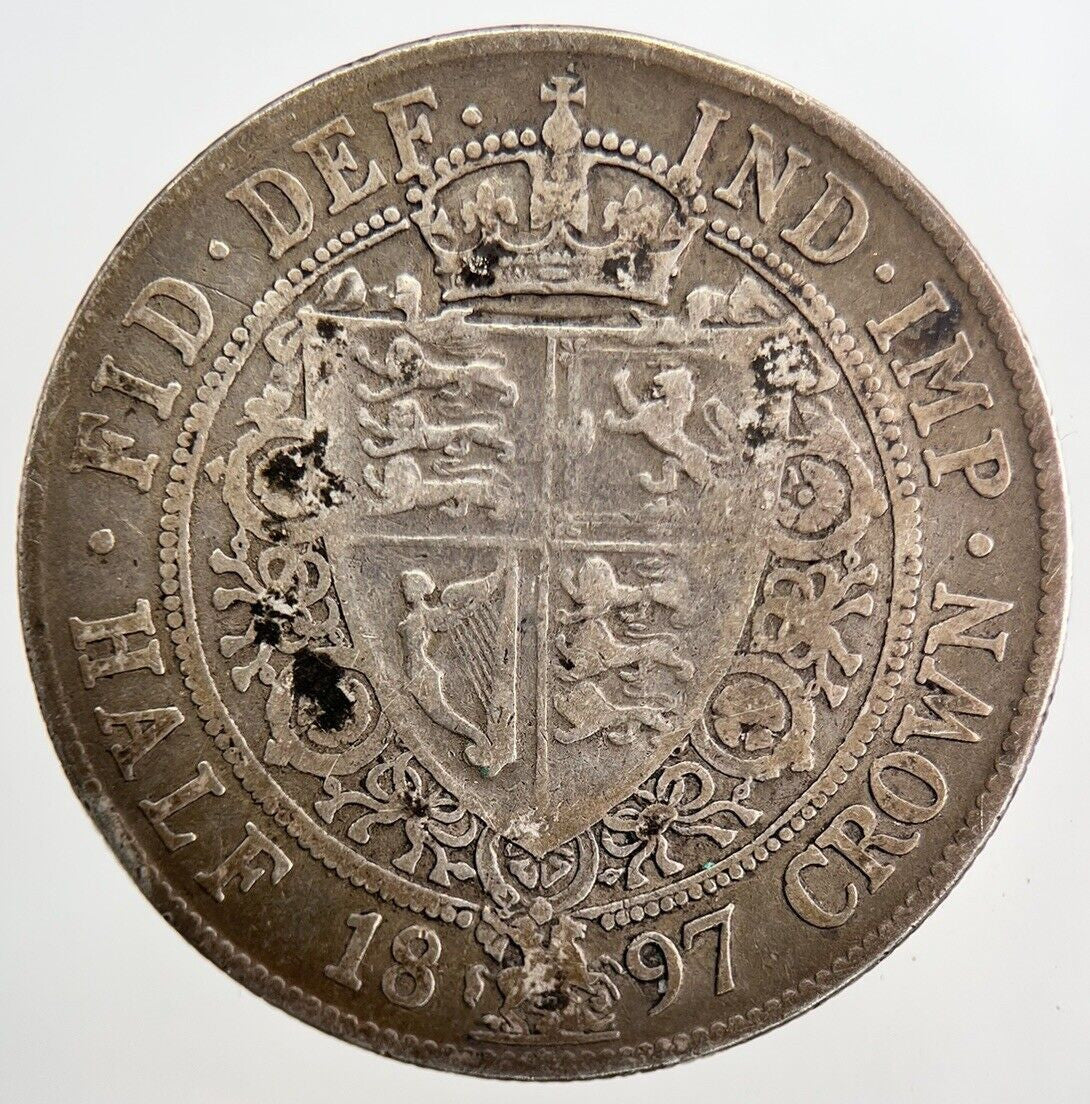 1897 Victoria Half - Crown Silver Coin | Fine Collectable Grade | a5688