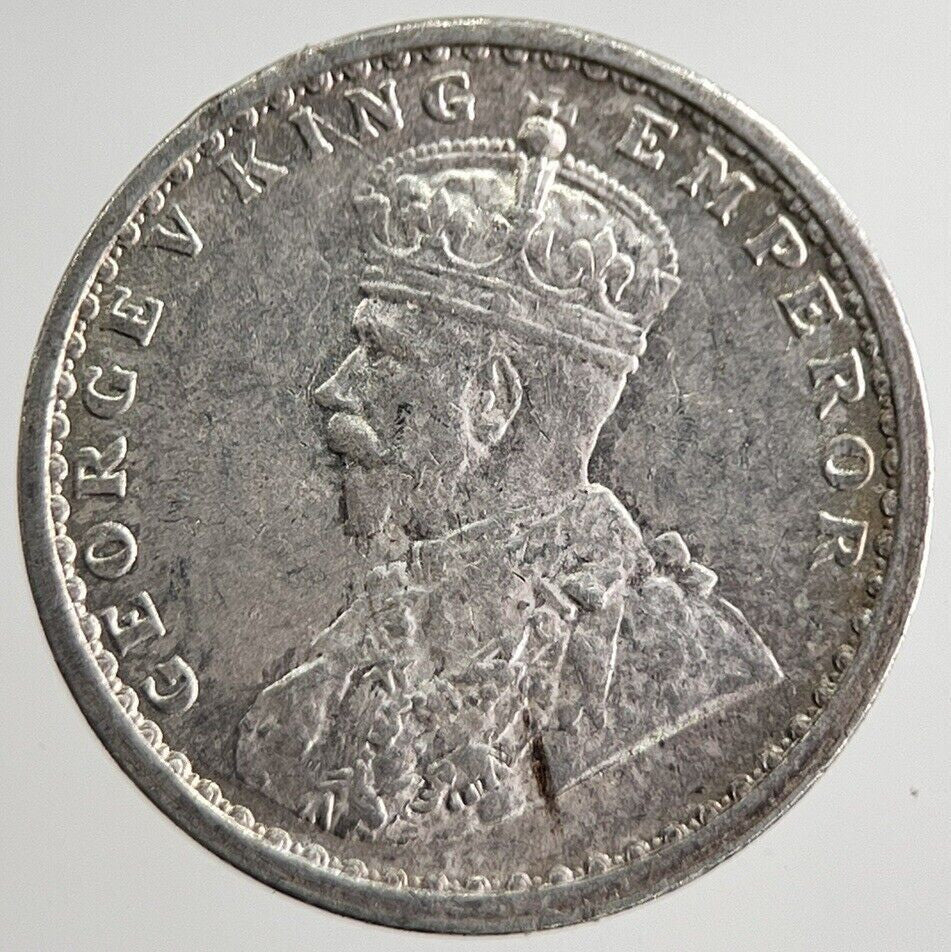 1913 India 2 Two Annas Silver Coin | Very High Grade | a8012