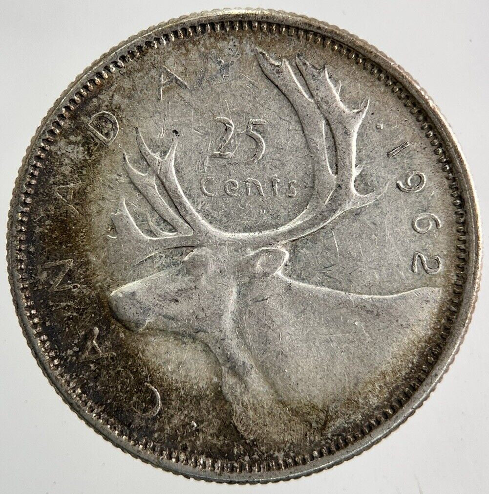 1962 Canada 25 Cents Silver Coin | Fine Collectable Grade