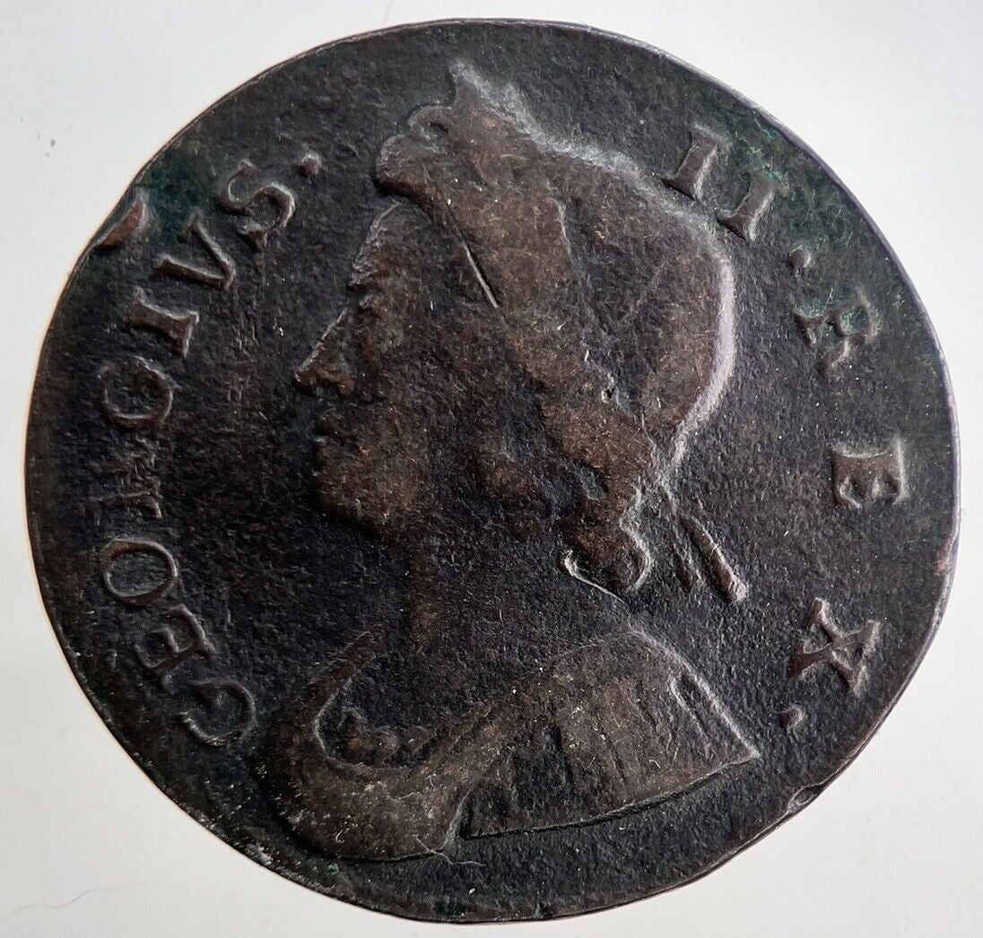 1737 George 2nd II Half-Penny British Coin | Fine Collectable Grade | a6478