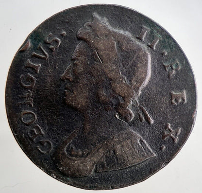 1737 George 2nd II Half-Penny British Coin | Fine Collectable Grade | a6478